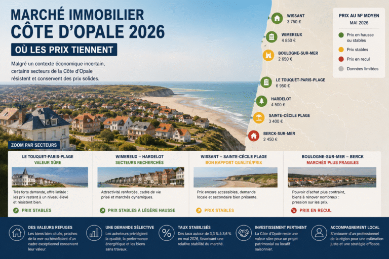 Marché immobilier Côte d’Opale 2026: où les prix tiennent