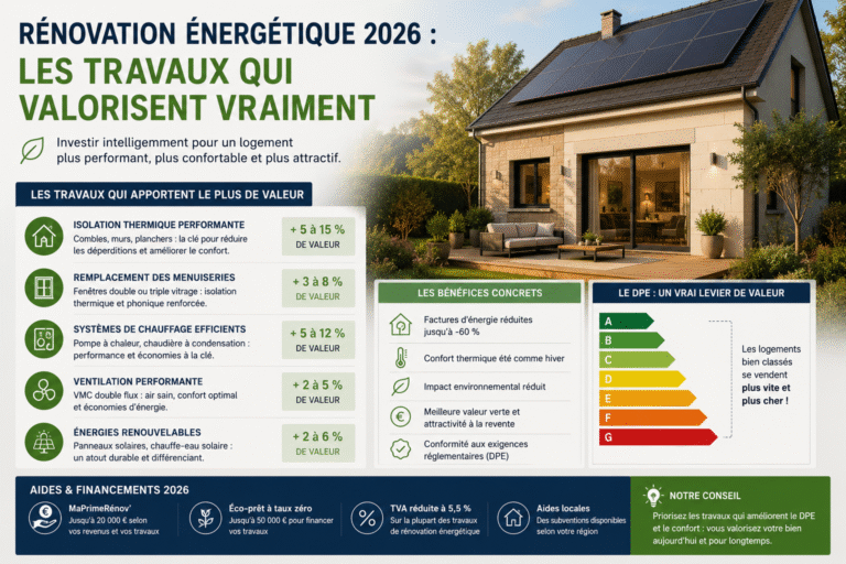 Rénovation énergétique 2026 : les travaux qui valorisent vraiment