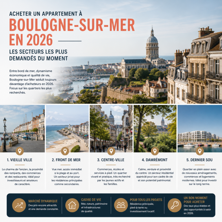 Appartement Boulogne-sur-Mer 2026 : secteurs où acheter