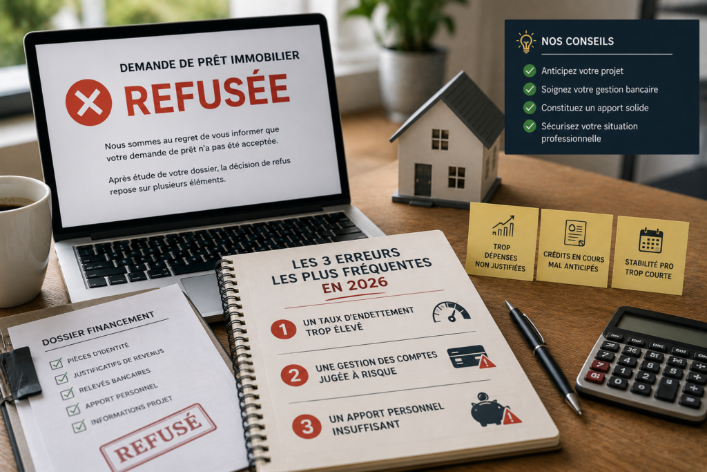 Refus de prêt immobilier en 2026 : les 3 erreurs à éviter absolument